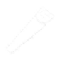 Logo showing a carpenter using a saw