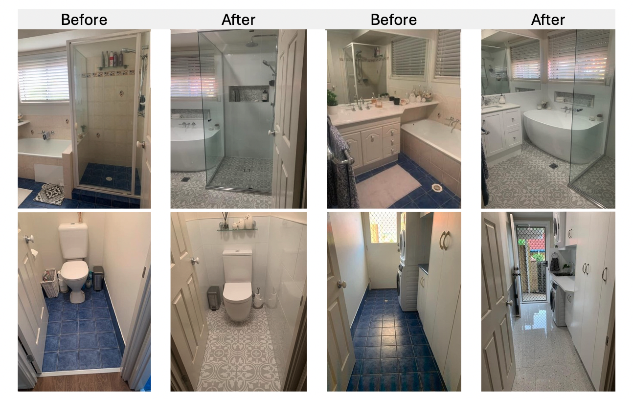 before after bathroom renovations brisbane